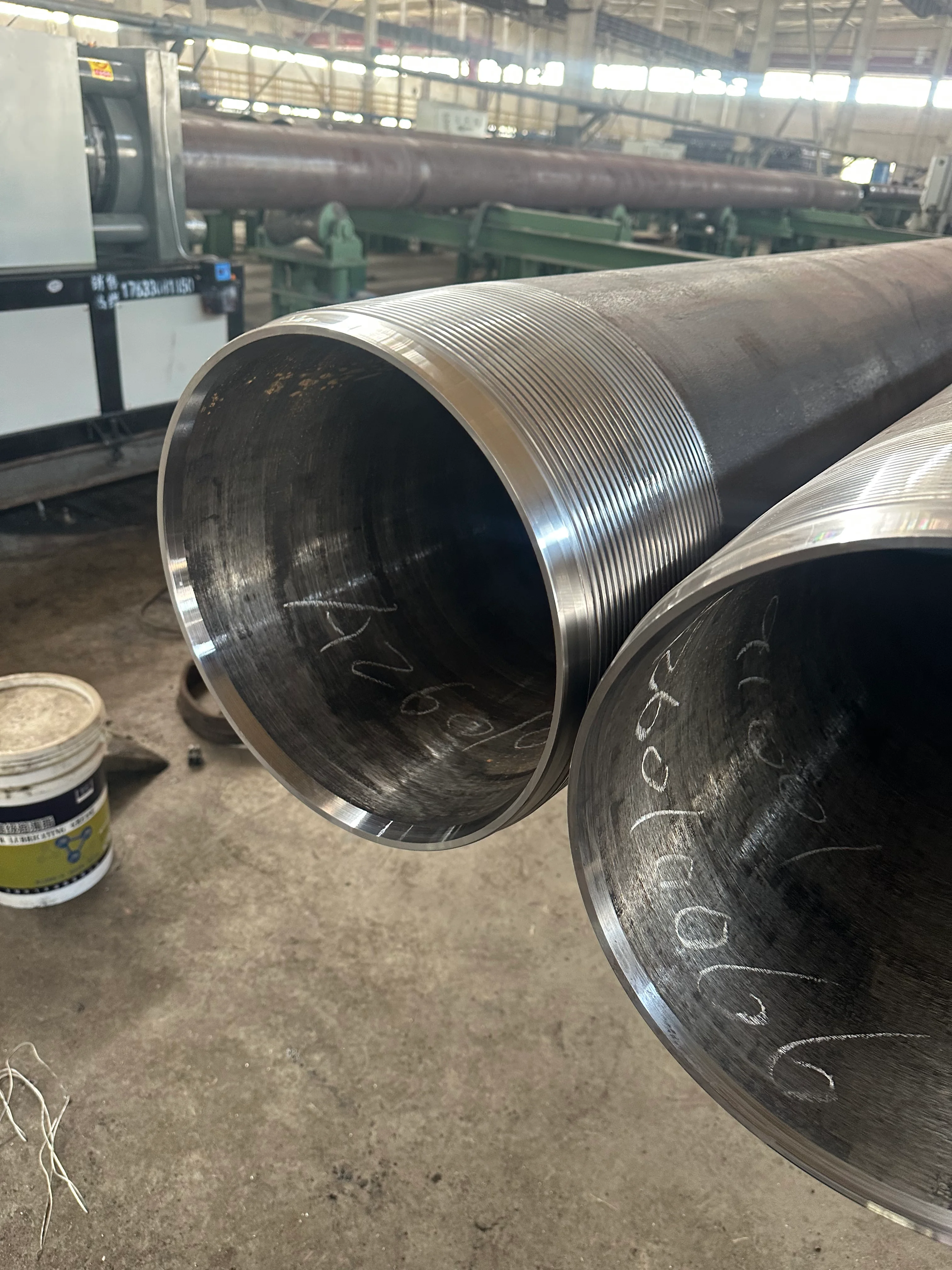 Oil pipes at construction site